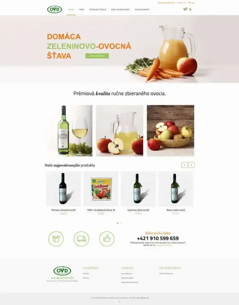 GemerShop.sk titulná stránka - jarvindesign.com - tvorba eshopu